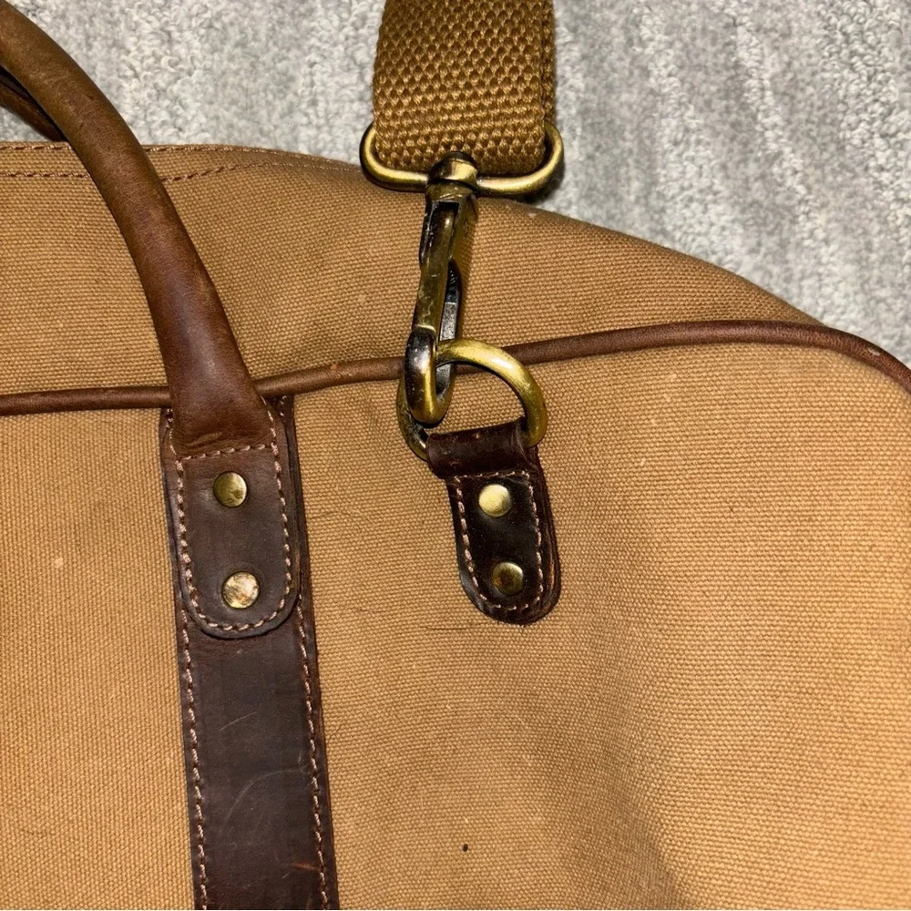 Aaron Leather Goods Canvas And Leather Messenger Bag - Picture 3 of 7